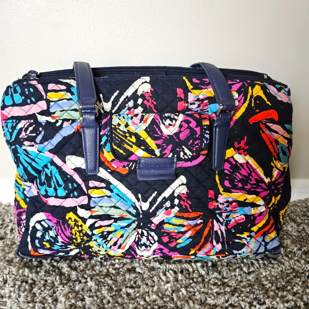 Vera Bradley Butterfly Flutter 2pc Bundle Laptop and Crossbody Purse Travel Work